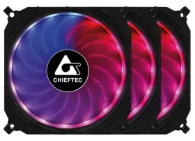 Chieftec CF-3012-RGB sada 3x 120mm RGB vetrák s príslušenstvom / 120 x 120 x 25mm / 1200 RPM / 16 dB / RGB / 6 PIN (CF-3012-RGB)