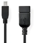 Nedis OTG adaptér Mini USB (M) - USB-A (F) čierna / Adaptér / USB 2.0 / OTG / 480 Mbps / 0,20 m (CCGB60315BK02)