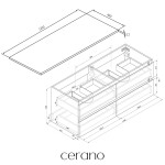 CERANO - Kúpeľňová skrinka Carole - biela matná + doska pod umývadlo z lit. mramoru Elanys - 12 mm - biela matná - 120x49,2x46 CER-679339