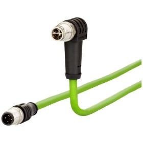 Metz Connect 142M2X1B050 M12 sieťové káble, prepojovacie káble CAT 6A S/FTP 5.00 m zelená krytie PUR, odolný proti kyselinám, odolný proti ozónu, odolný proti; 142M2X1B050