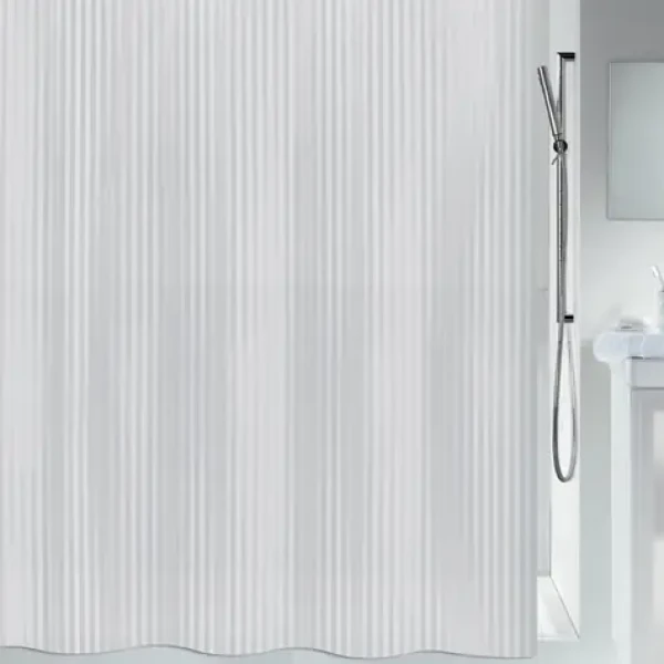 Spirella TWILL sprchový záves 180 x 200 cm biely / PEVA (7610583058454)