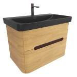 Kúpeľňová skrinka s umývadlom SAT Fusion 77,5x53x45 cm dub medový mat SATFUSION280DMBKMB SATFUSION280DMBKMB