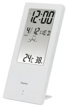 HAMA TH-140 biela / Teplomer a vlhkomer / indikátor počasia / budík