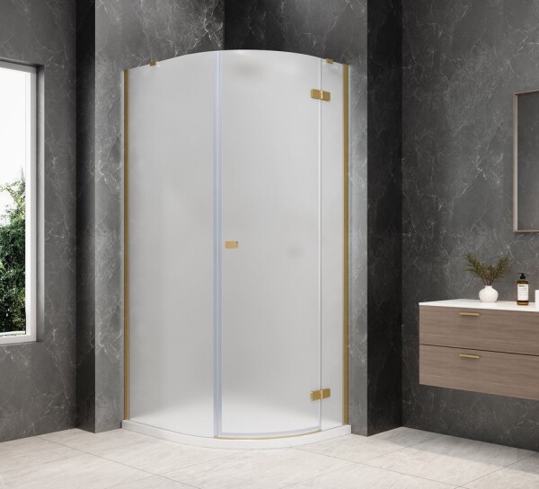 POLYSAN - GLOBE GOLD MATT štvrťkruhová sprchová zástena 800x900, matné sklo, pravé GB2890MRG