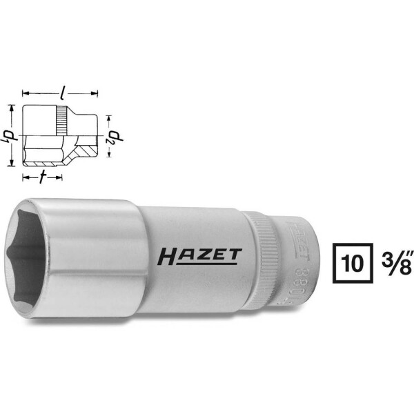 Hazet 880LG 880LG-9 vonkajší šesťhran zásuvka 9 mm 3/8 (10 mm); 880LG-9