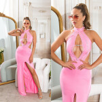 Sexy Neckdress Backless Strass Einheitsgroesse