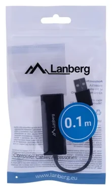 Lanberg NC-0100-01 čierna / Sieťový adaptér / USB-A / RJ-45 / 10 Gbit/s (NC-0100-01)