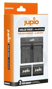 JUPIO Sada 2x NP-FZ100 + duálna nabíjačka pre Sony / Akumulátor a nabíjačka / 2040 mAh / Li- ION (CSO1004V4)