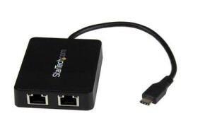 StarTech USB-C - 2x RJ45 adaptér s extra portom USB 3.0 čierna / pre sieťové pripojenie / 2x RJ45 (US1GC301AU2R)