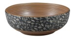 SAPHO - PRIORI keramické umývadlo na dosku Ø 41 cm, hnedá s modrým vzorom PI023
