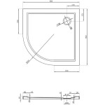 MEXEN - Flow Sprchová vanička štvrťkruh slim 80 x 80, čierna mat 46Q708080