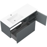 MEXEN/S - Orio kúpeľňová skrinka 120 cm s umývadlom Otis ľavá, 1S, 1D, grafit mat/biela mat 91A13-12047-3-BBFF66-W18L01