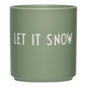 DESIGN LETTERS Porcelánový hrnček Green Let it snow 300 ml
