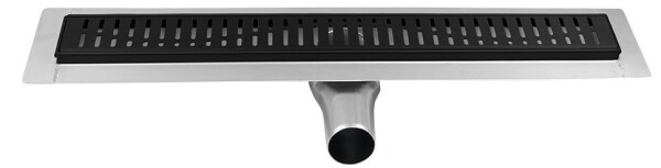 GELCO - MANUS ONDA podlahový žľab z nerezové oceli s roštom, L-10250, DN50, čierny mat GMO18B