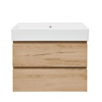 Kúpeľňová skrinka 2 zásuvková s umývadlom SAT B-Way 79x50x45 cm dub mat BWAY280OAKU2BI BWAY280OAKU2BI