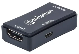 Manhattan HDMI Repeater čierny / HDMI repeater / 4K 60Hz / dosah 40 m / HDCP (207621)