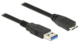 DeLock USB-A - Micro-USB B 3.0 čierna / USB kábel / 1,5 m / USB 3.2 Gen 1 / 5 Gbit/s (85073)