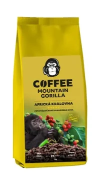 Mountain Gorilla Cofee Africká kráľovná 1 kg / Zrnková káva / 100% Arabica / Vákuové balenie (8594188350047)