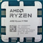AMD RYZEN 9 7900 @ 3.7GHz - TRAY / Turbo 5.4GHz / 12C24T / L3 64MB / AM5 / Zen 4 / 65W (100-000000590)
