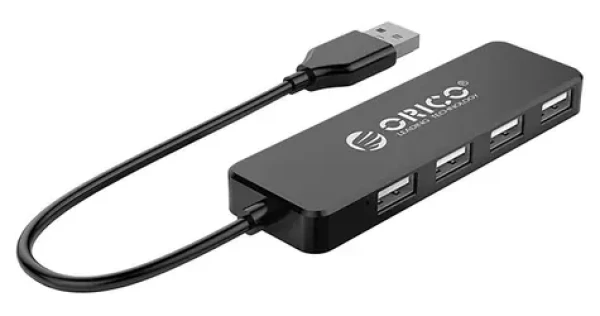 Orico FL01 čierna / USB hub / 4X USB-A 2.0