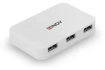 Lindy USB 3.0 Hub Basic 4- Port biely / Rozbočovač / 4X USB 3.0 Type-A (43143)