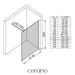 CERANO - Sprchová zástena Walk-in Onyx Cube Ľ/P - 8 mm - hranatá vzpera - biela matná, ryhované sklo - 120x200 CER-8050BD558