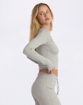 Organic Basics Everyday Scoop Neck Long Sleeve Tee Grey Melange XS