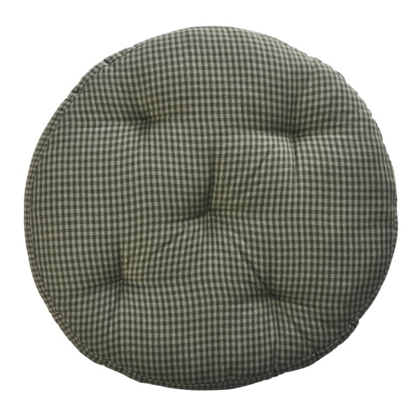 MADAM STOLTZ Okrúhly podsedák Checked Dark Green Ø 45 cm