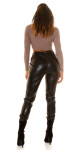 Sexy Musthave Highwaist leather look pants black Einheitsgroesse