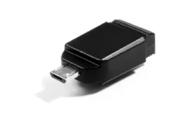 Verbatim Store #39;n#39; Stay OTG Nano 16GB čierna / Flash Disk / USB 2.0 / microUSB adaptér / čítanie: 10MBs / zápis: 3MBs (49821)
