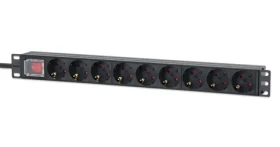Intellinet Rack zásuvková lišta 9x / Zásuvková lišta / 1U / 16 A / 4000 W / 2 m kábel (715133)