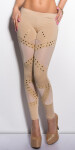 Sexy KouCla leggings with studs BEIGE M/L