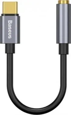 Baseus CATL54-0G L54 Redukcia USB-C (M) - Jack 3.5 mm (F) 0.09 m čierno-šedá (CATL54-0G)
