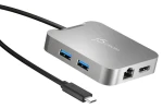 J5Create 4K60 Elite USB-C PD adaptér strieborná / Adaptér / HDMI 60Hz / RJ-45 / 2x USB 3.2 Gen2 / USB-C (JCD391-N)