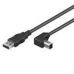 PremiumCord Kábel USB 2.0 AB so zahnutým USB-B konektorom 90 ° 5m (ku2ab5-90)