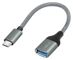 LogiLink adaptér USB-C - USB-A sivý / Adaptér / USB 3.2 Gen1 / 5 Gbit / s / OTG / 0,15 m (CU0106)