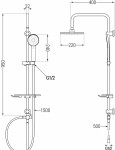 MEXEN/S - T40 white sprchový stĺp 798404093-20