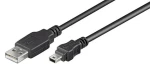 MicroConnect kábel USB2.0 A (M) - miniUSB B (M) 2m čierna / 480Mbit/s (USBAMB52)