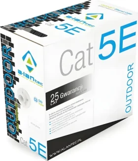 Alantec KIU5OUTZ305 sivá / Sieťový kábel / Cat5e / U/UTP / vonkajší gélový / 305 m (KIU5OUTZ305)