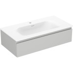 MEXEN/S - Orio kúpeľňová skrinka 90 cm s umývadlom Vela, 1 šuplík, šedá mat/biela mat 91A10-09023-1-BF62-W23M01