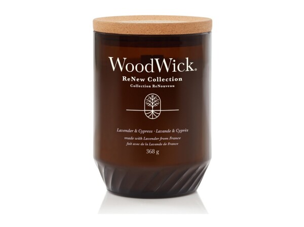 Woodwick ReNew Lavender amp; Cypress 368 g - sviečka veľká / doba horenia: až 130h (5038581148434)