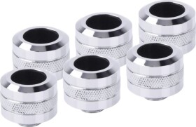 Alphacool Alphacool Eiszapfen Pro Anschluss 16mm Hardtube Fitting G1/4, 6-Pack - chróme