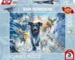 Schmidt Puzzle Psie láska: Čierny labrador v snehu