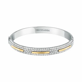 Trussardi Pevný bicolor náramok s čírymi kryštálmi Concept TJAYY04