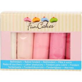 Farebné potahovacie hmoty 5x100 g odtiene ružovej - FunCakes - FunCakes