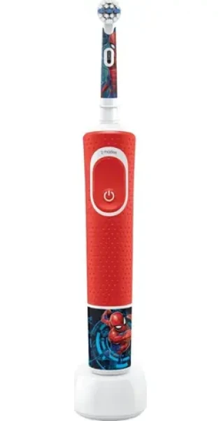 Oral-B Vitality Kids D100 Spiderman červená / Elektrická detská zubná kefka / nabíjací stojan / od 3 rokov (4210201320074)