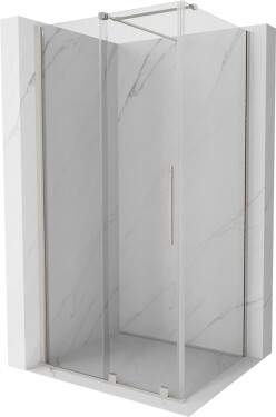 MEXEN/S - Velár sprchovací kút, posuvné dvere 100 x 75, transparent, nikel kefovaná 871-100-075-01-97