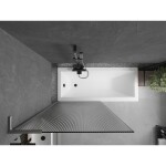 MEXEN/S - Next L vaňová zástena FIX 90 x 150, prúžky, grafit kartáčovaná 895-090-000-03-09-66