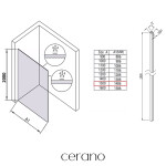 CERANO - Sprchová zástena Walk-in Crystal Ľ/P - 10 mm - bezvzperový systém - chróm, grafitové sklo - 150x200 CER-8050BD82487