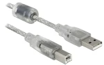 DeLock kábel USB 2.0 Typ-A - Typ-B transparentný / Kábel / 2 m (83894)